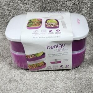 Bentgo Classic Stackable Lunch Box Purple Bento Container All-in-One OS